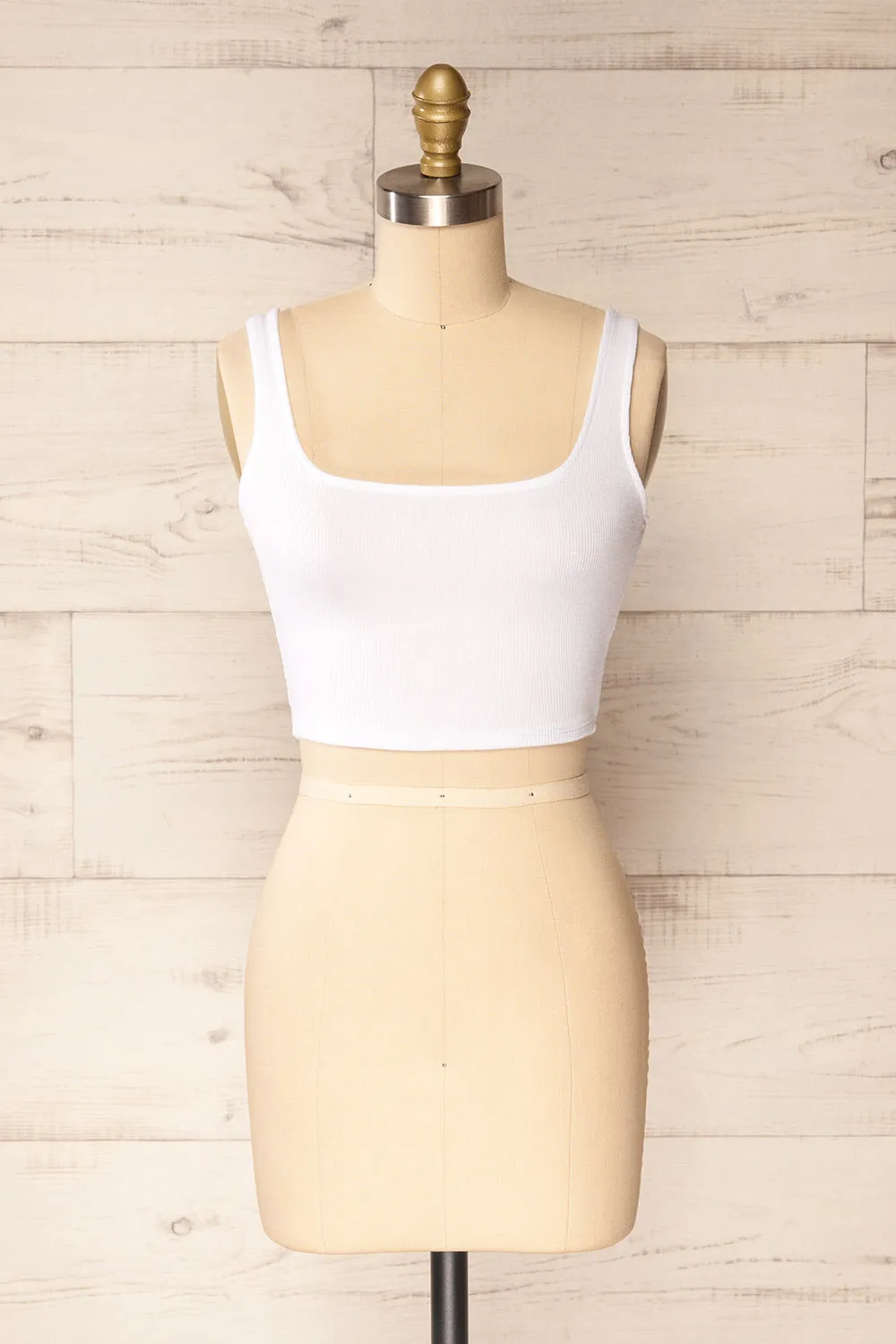Taipei White | Cropped Ribbed Cami Top sold by Boutique 1861