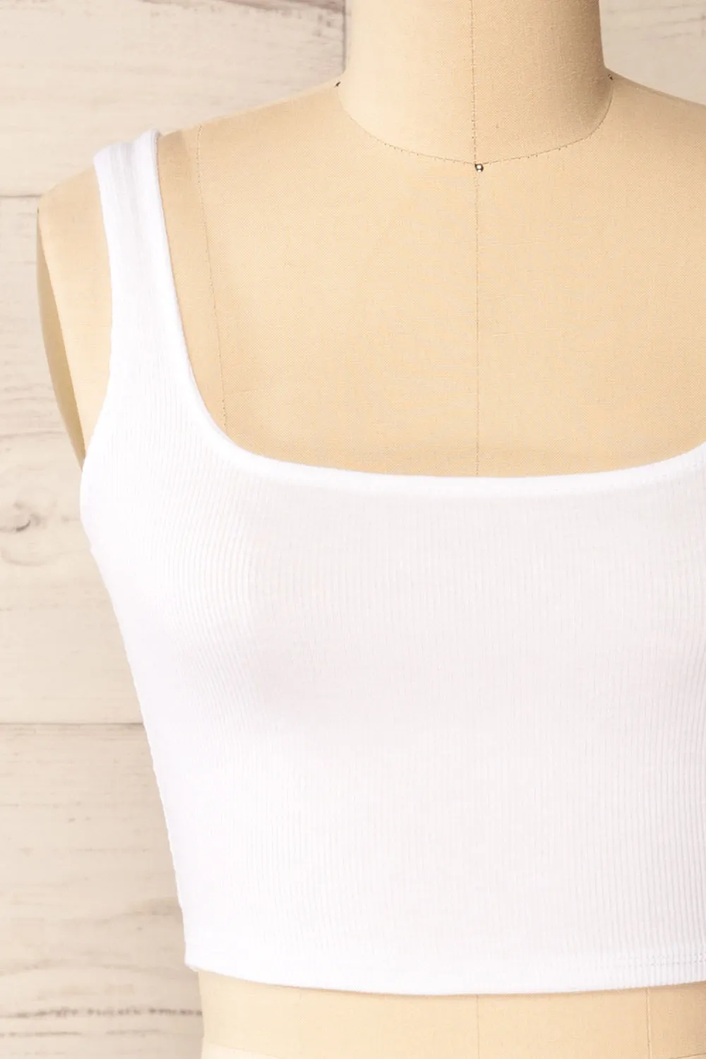 Taipei White | Cropped Ribbed Cami Top sold by Boutique 1861 product image thumbnail 2