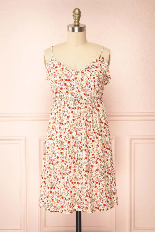 Piana Red | Short Floral Dress sold by Boutique 1861