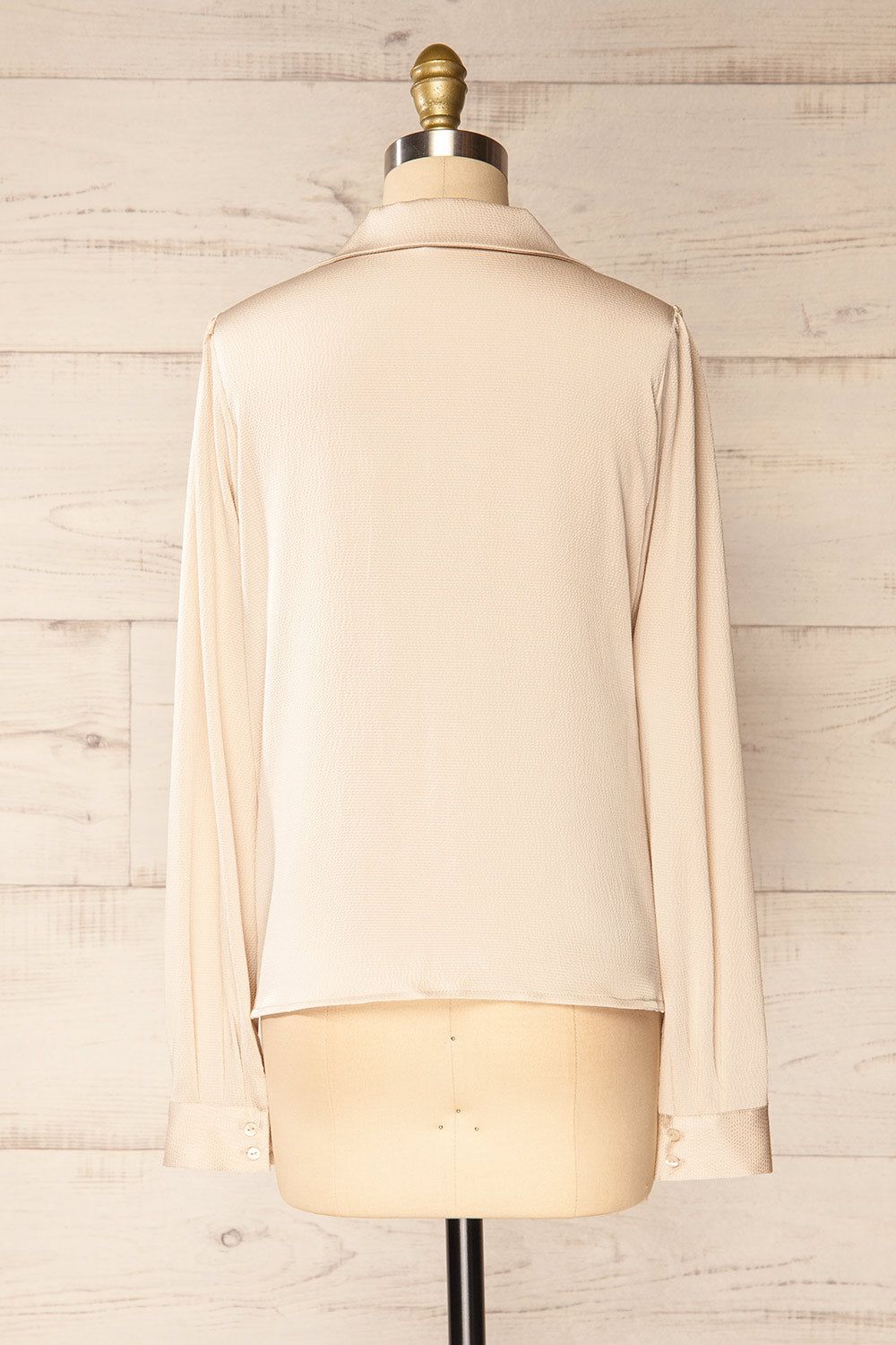 Niamey Ivory | Waffled Satin Shirt sold by Boutique 1861 product image thumbnail 5