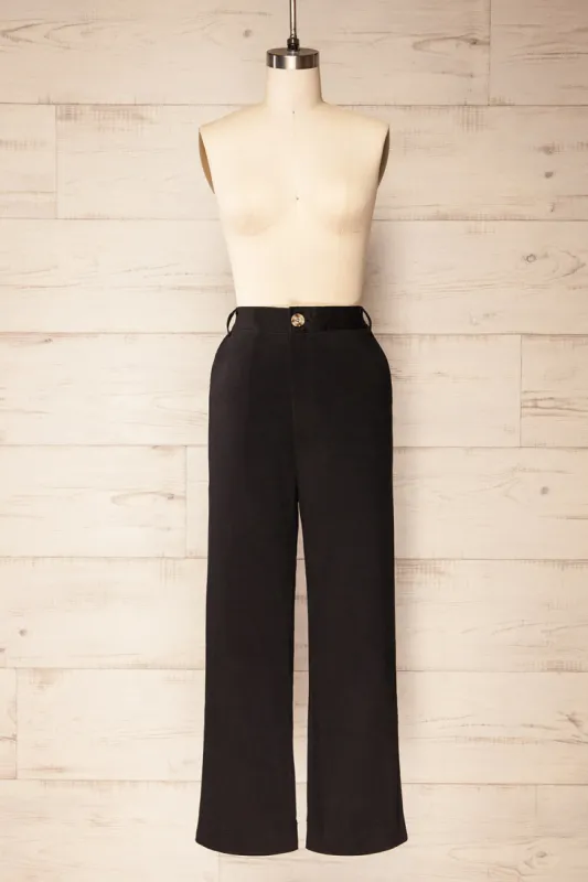 Calgary Black | High-Waisted Straight Leg Pants sold by Boutique 1861