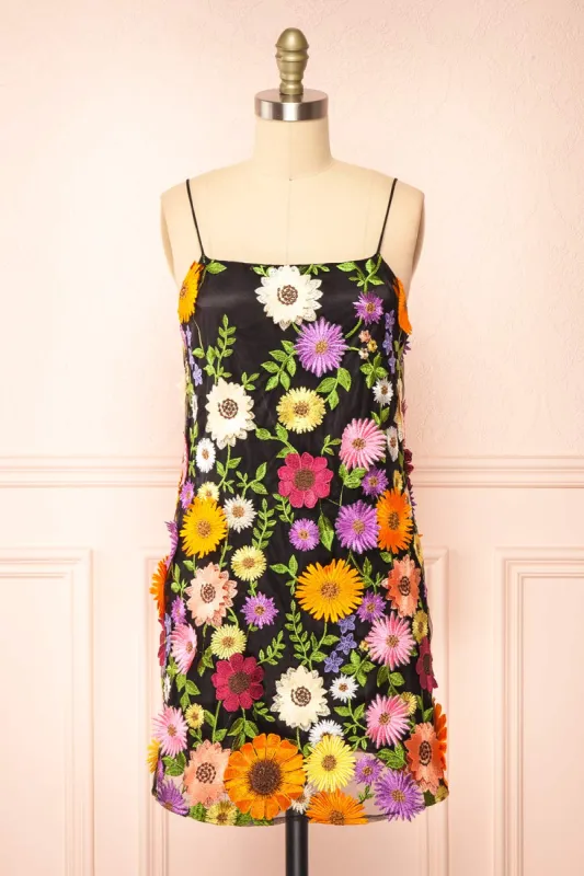 Eudorie | Colourful Short Floral Halter Dress sold by Boutique 1861