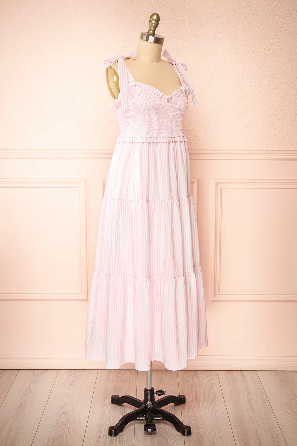 Addison | Long Pink Striped Dress sold by Boutique 1861 product image thumbnail 3