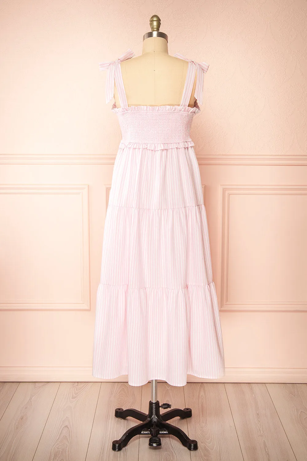 Addison | Long Pink Striped Dress sold by Boutique 1861 product image thumbnail 5