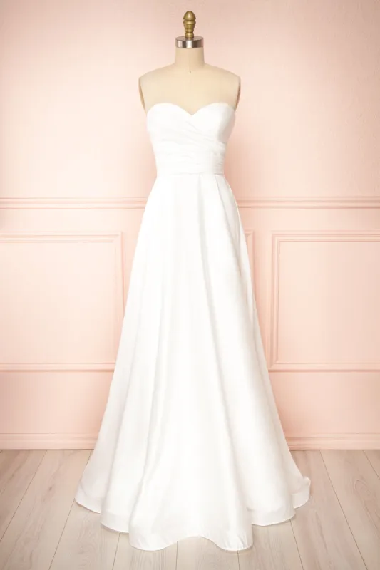 Ariane | White Strapless Bridal Dress sold by Boutique 1861