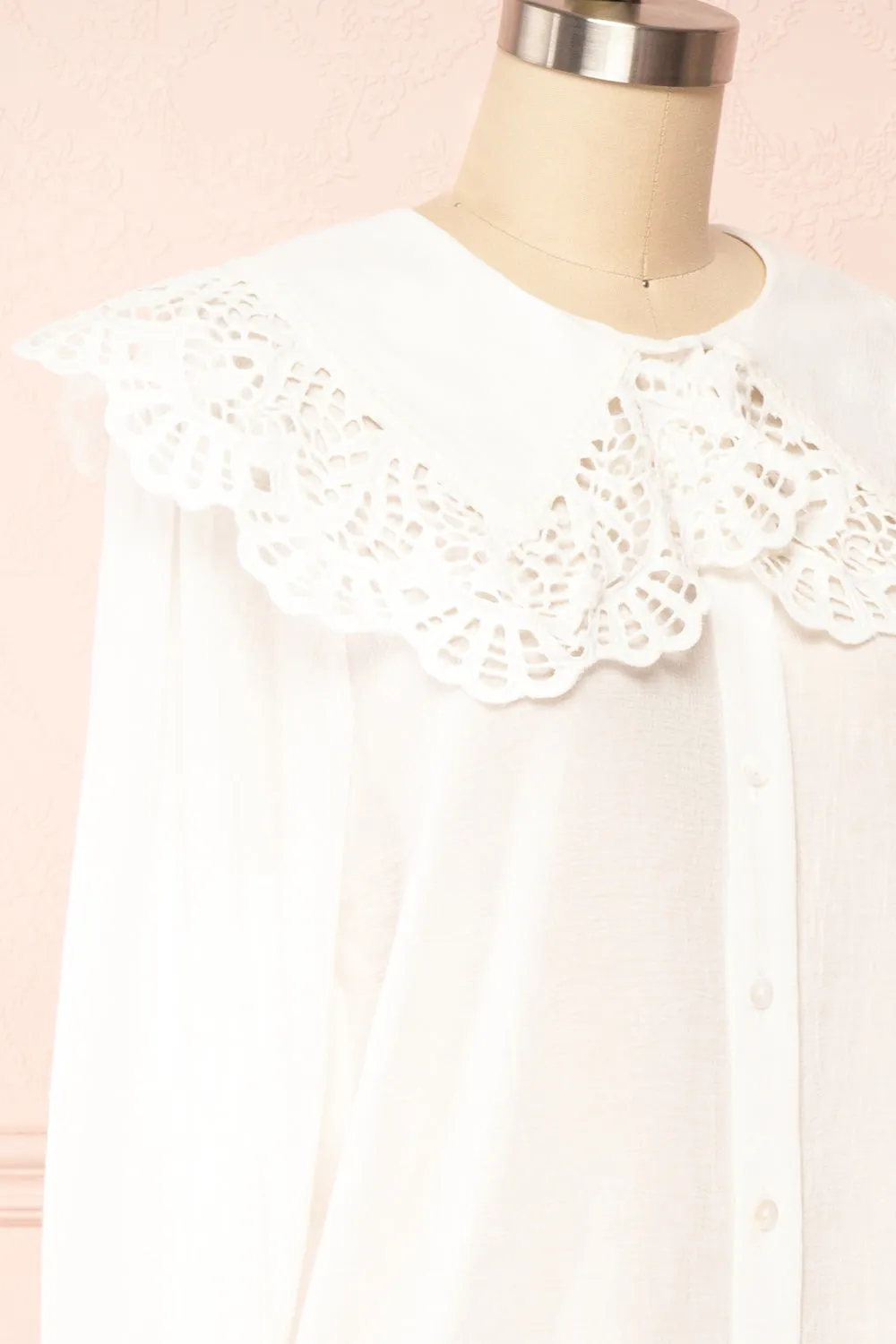 Lorelei | Peter Pan Collar Blouse w/ English Embroidery sold by Boutique 1861 product image thumbnail 4