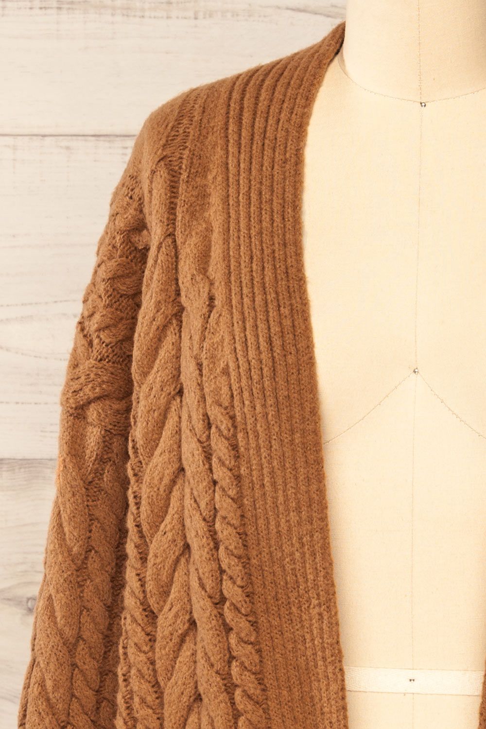 Valletta Caramel | Open Front Knit Long Cardigan sold by Boutique 1861 product image thumbnail 3