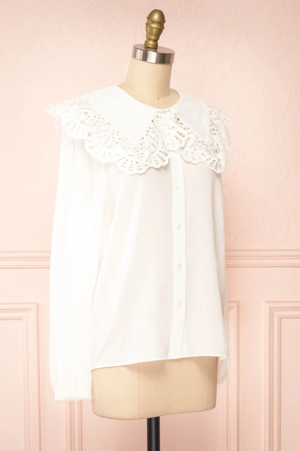 Lorelei | Peter Pan Collar Blouse w/ English Embroidery sold by Boutique 1861 product image thumbnail 3