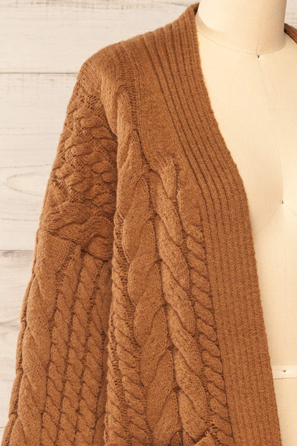 Valletta Caramel | Open Front Knit Long Cardigan sold by Boutique 1861 product image thumbnail 5
