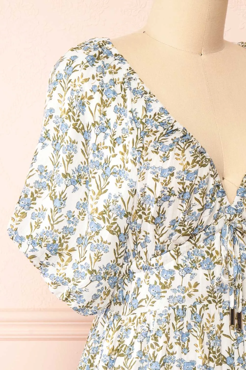 Heina | Short Blue Floral Dress w/ Puffy Sleeves sold by Boutique 1861 product image thumbnail 4