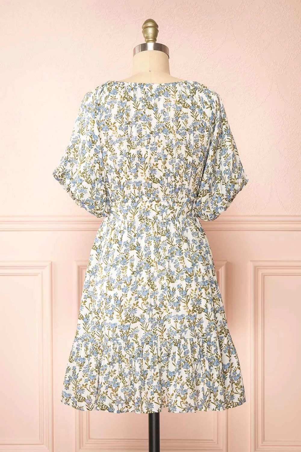 Heina | Short Blue Floral Dress w/ Puffy Sleeves sold by Boutique 1861 product image thumbnail 5