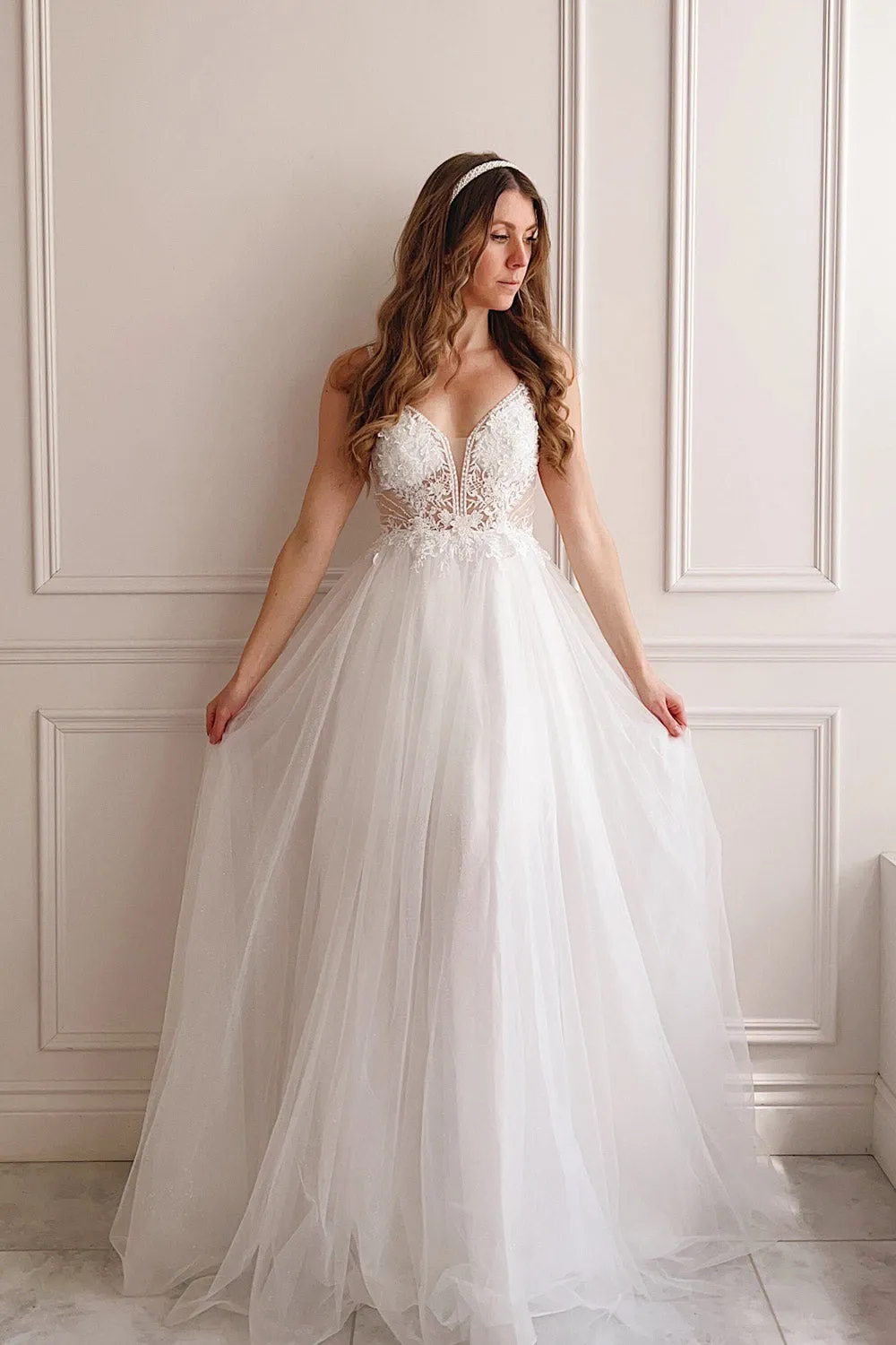 Astranova | Layered Tulle Gown with Lace sold by Boutique 1861 product image thumbnail 2