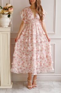 Melina | Floral Maxi Dress w/ Ruffles sold by Boutique 1861