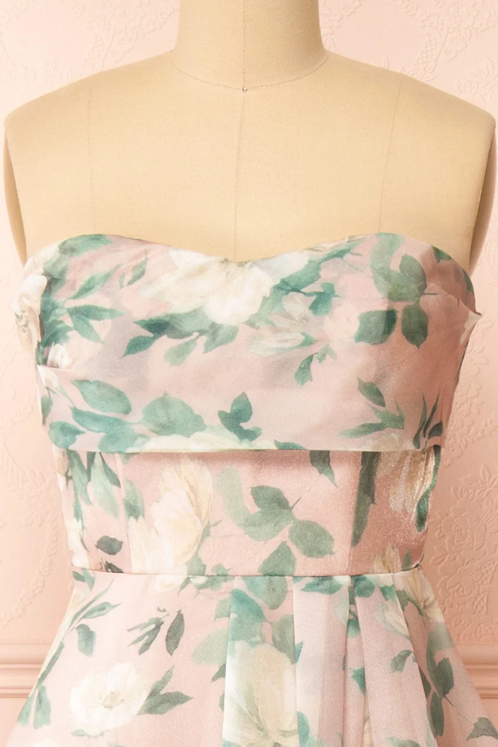 Janine Blush | Strapless Floral Maxi Dress sold by Boutique 1861 product image thumbnail 3