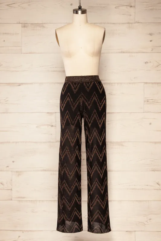 Fagerlisaeter | Black Pants w/ Metallic Threads sold by Boutique 1861