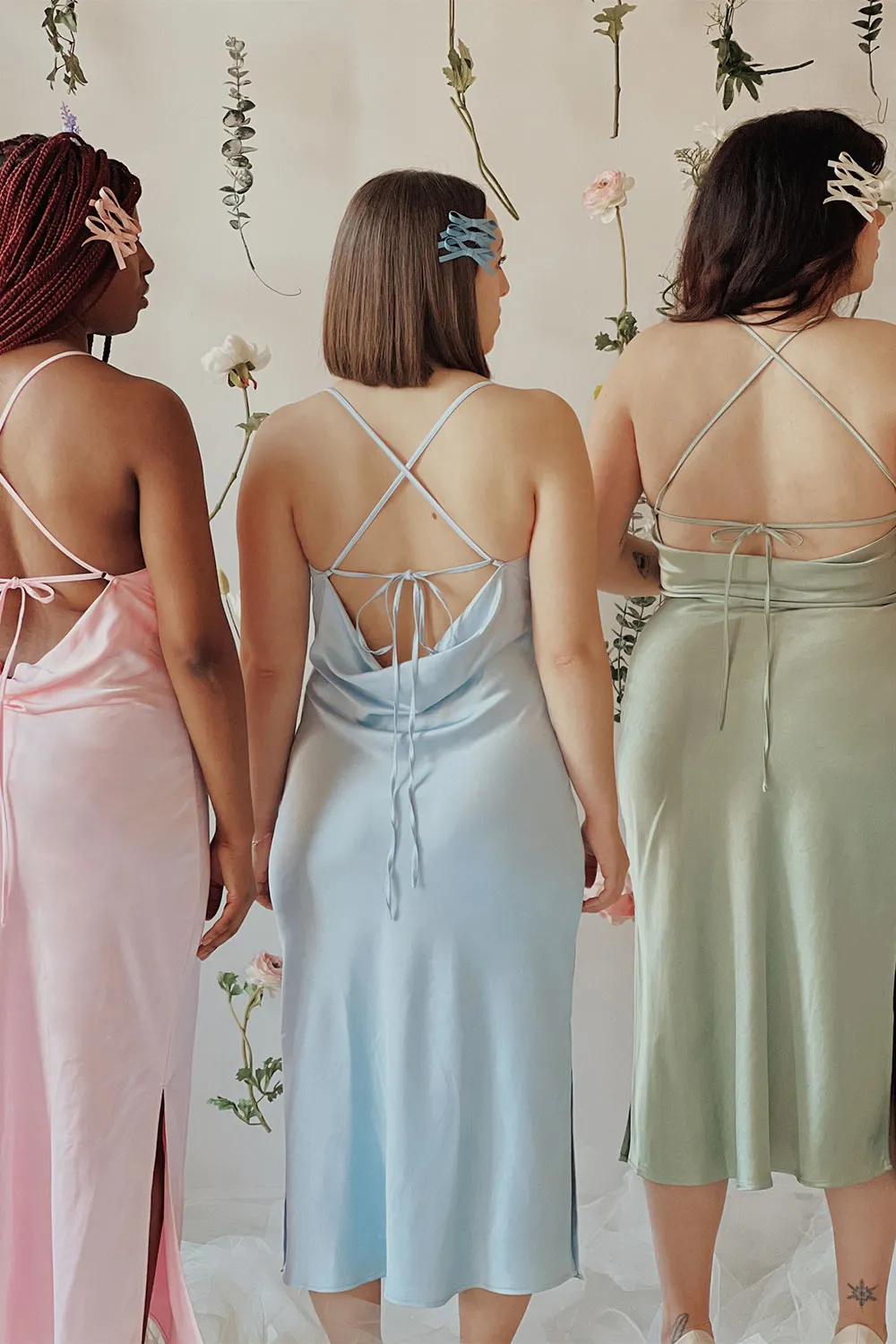 Jessie Blue | Cowl Neck Satin Slip Dress w/ Open Back sold by Boutique 1861 product image thumbnail 2