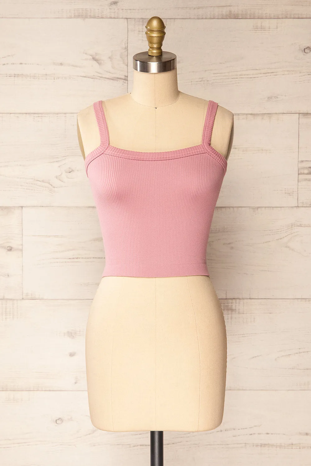 Bedarieu Mauve | Cropped Ribbed Cami sold by Boutique 1861
