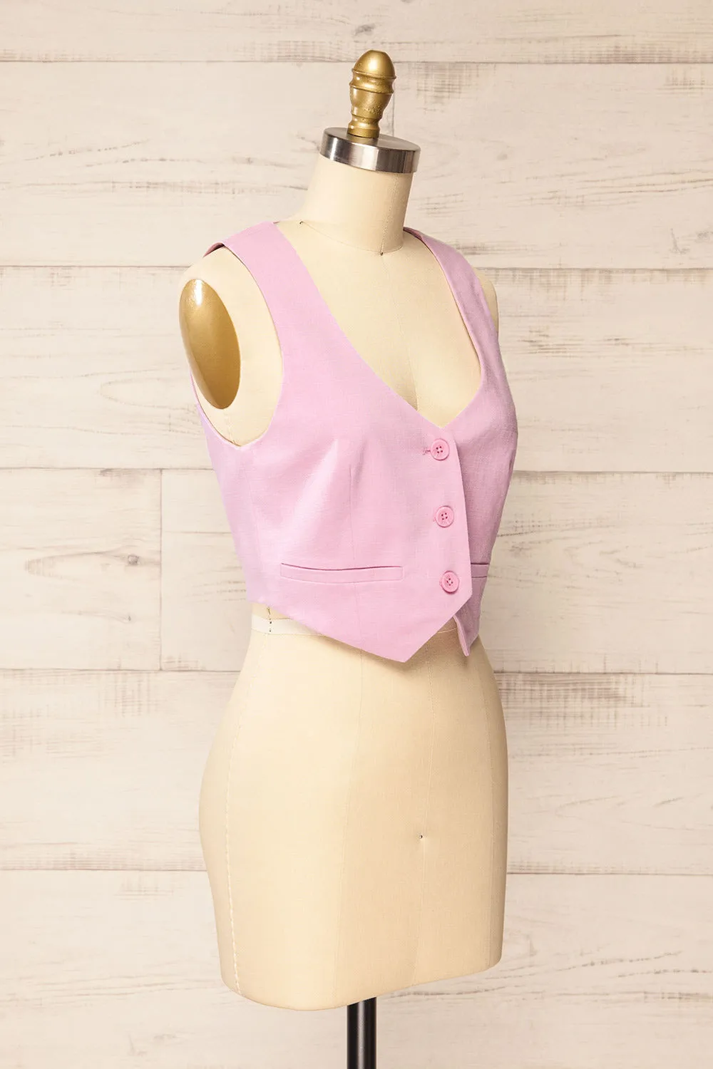 Callum Pink | Tailored Vest sold by Boutique 1861 product image thumbnail 3