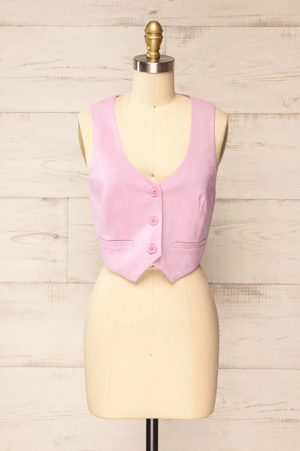 Callum Pink | Tailored Vest sold by Boutique 1861