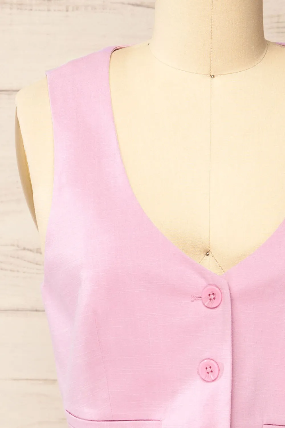 Callum Pink | Tailored Vest sold by Boutique 1861 product image thumbnail 2