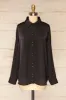 Stratford Black | Satin Shirt w/ Double Buttons sold by Boutique 1861