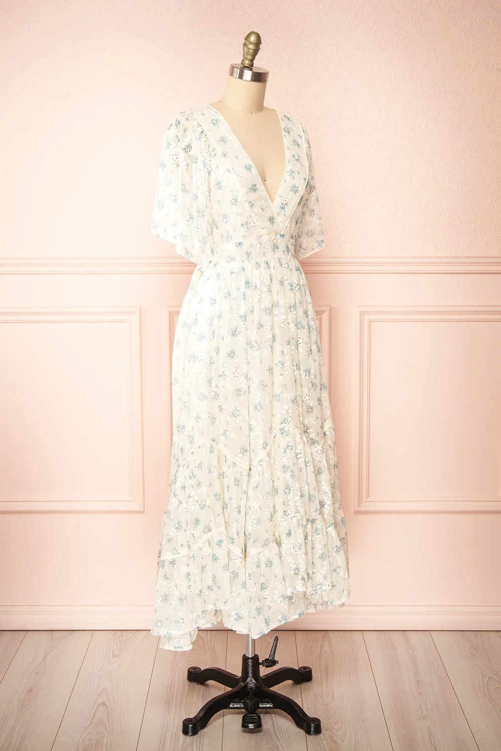 Covey | Floral Tiered Midi Dress w/ Short Sleeves sold by Boutique 1861 product image thumbnail 4