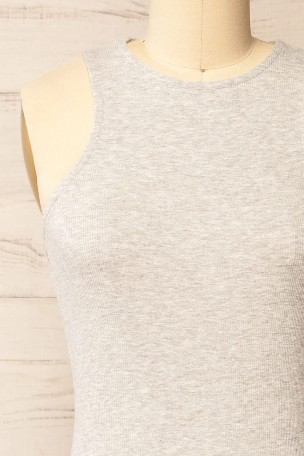 Daegu Grey | Long Fitted Ribbed Dress sold by Boutique 1861 product image thumbnail 2