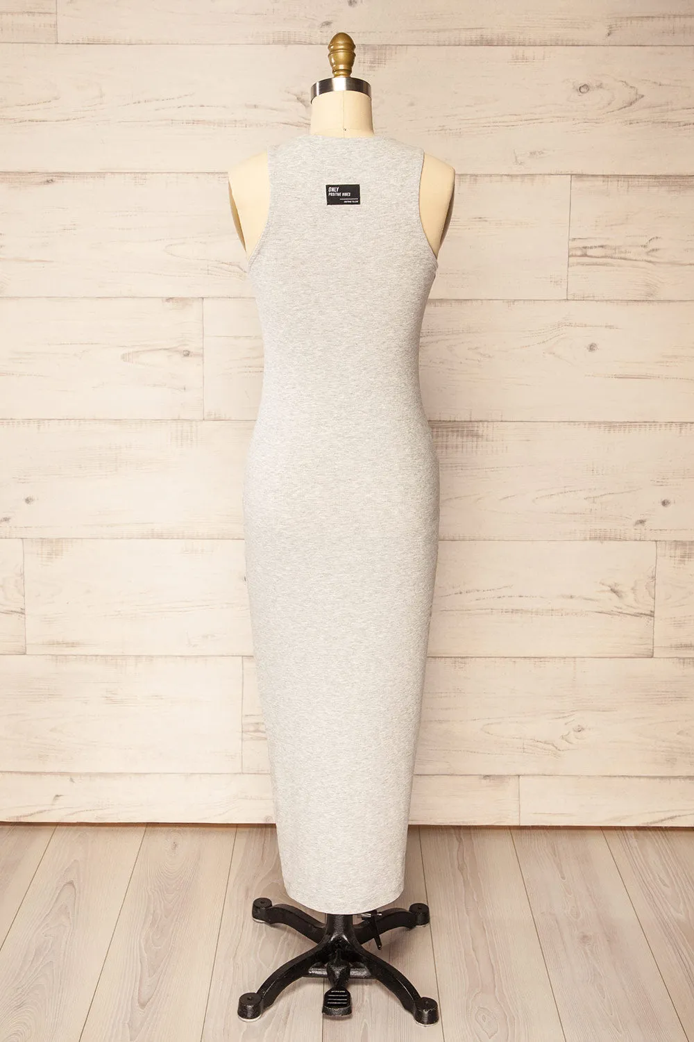Daegu Grey | Long Fitted Ribbed Dress sold by Boutique 1861 product image thumbnail 5