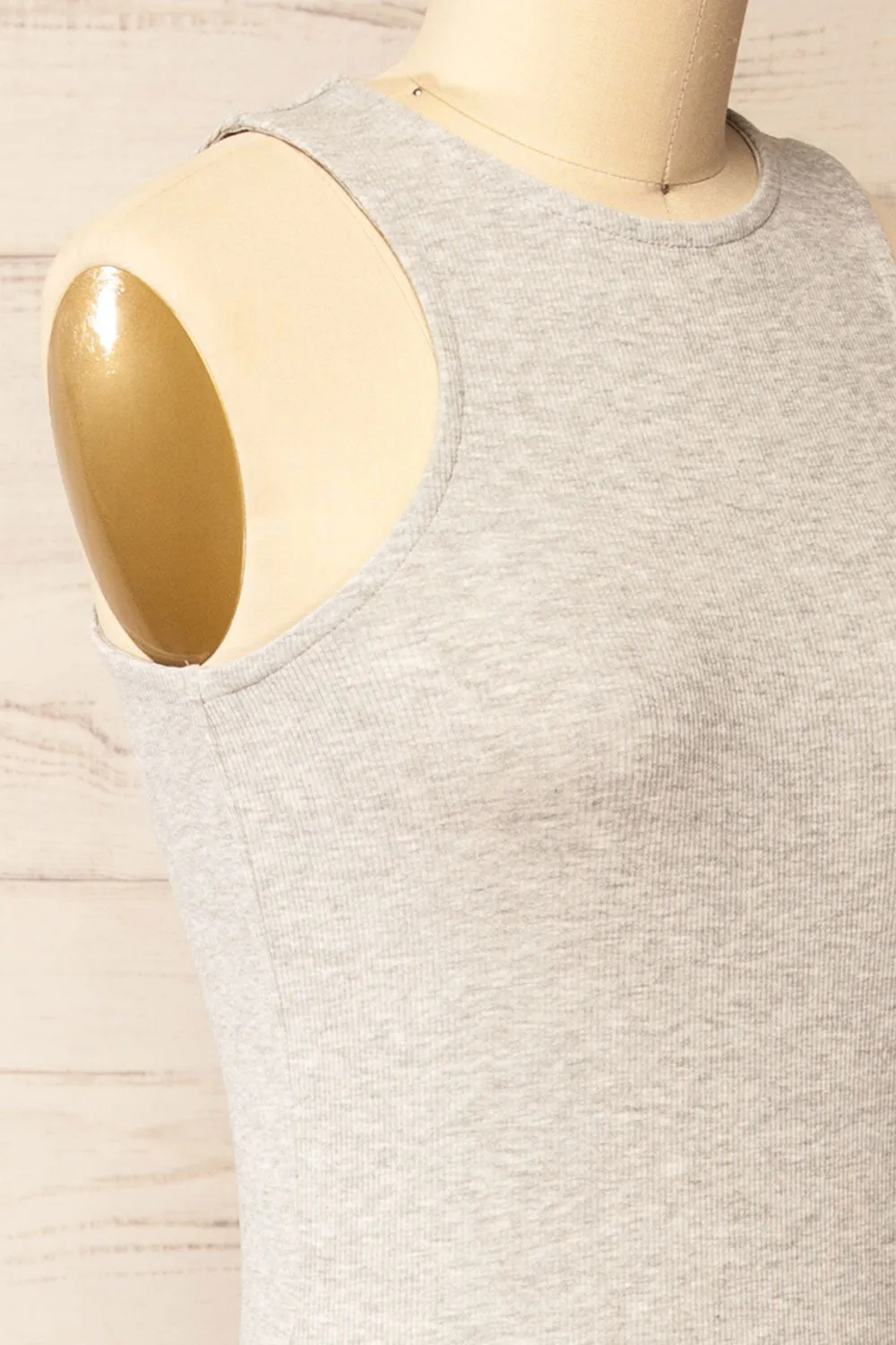 Daegu Grey | Long Fitted Ribbed Dress sold by Boutique 1861 product image thumbnail 4