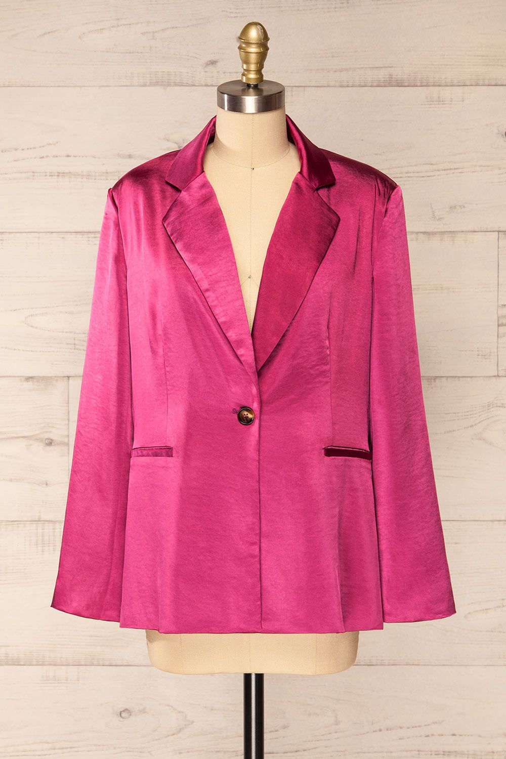 Sendai | Fuchsia Satin Blazer sold by Boutique 1861