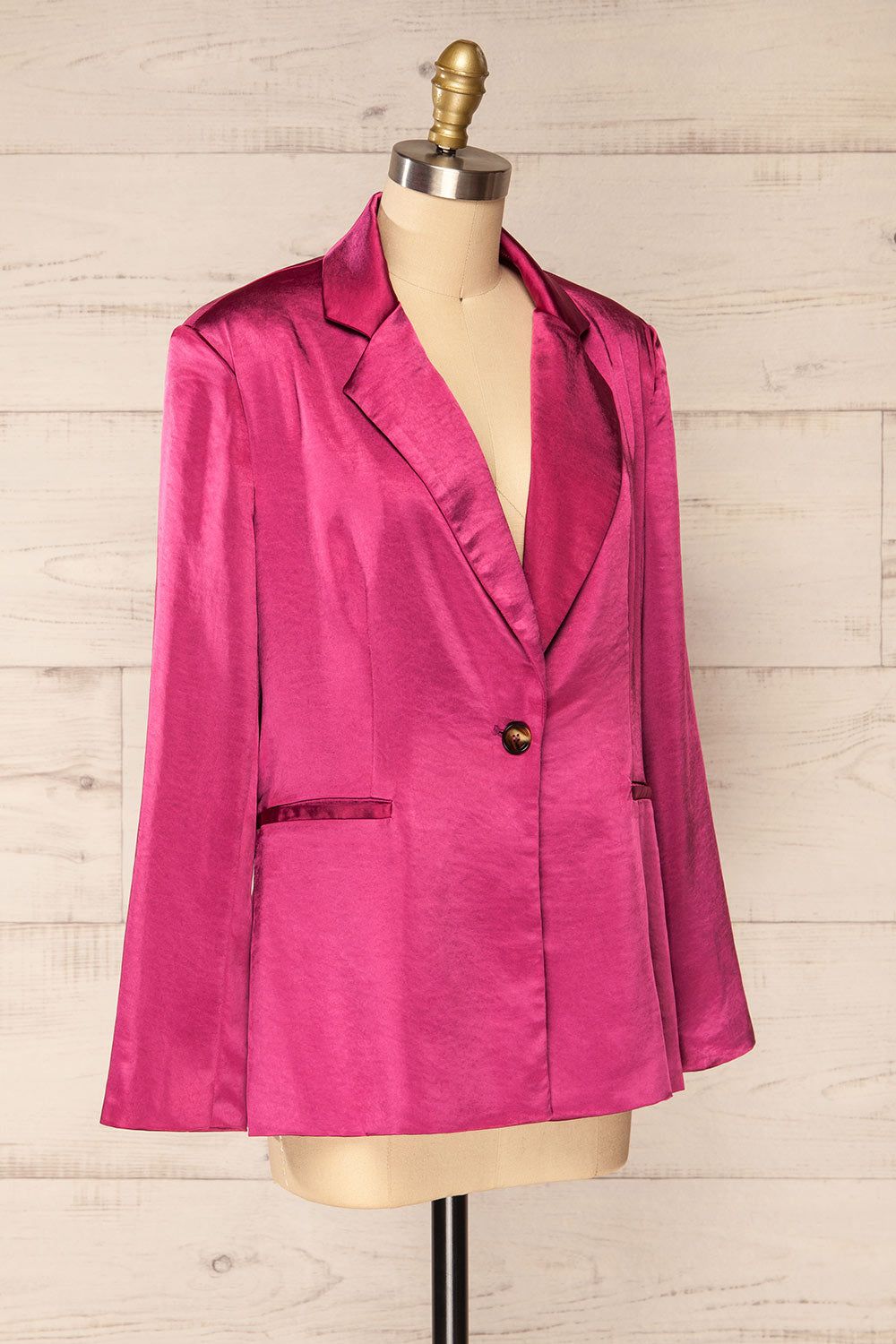 Sendai | Fuchsia Satin Blazer sold by Boutique 1861 product image thumbnail 3