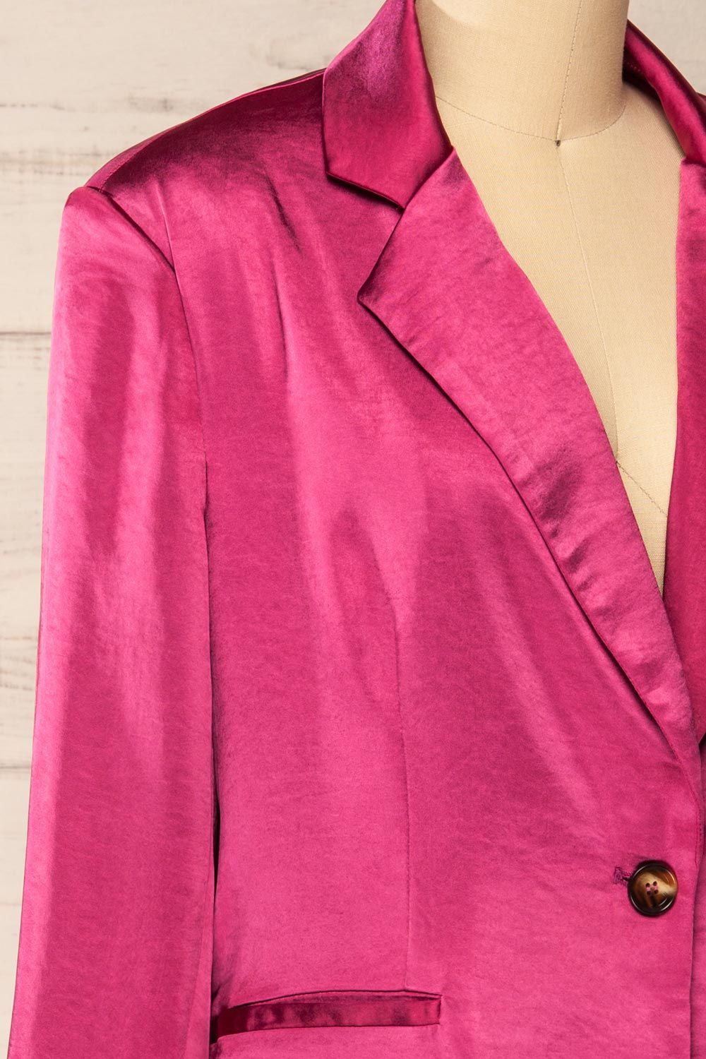 Sendai | Fuchsia Satin Blazer sold by Boutique 1861 product image thumbnail 4