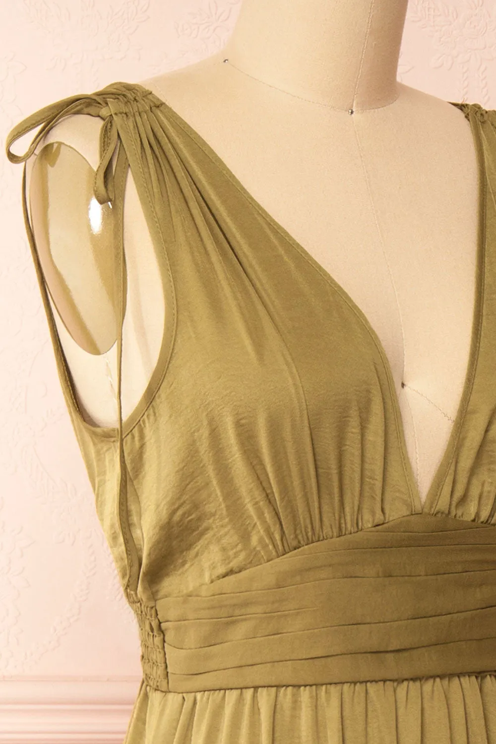 Cidra | Khaki Maxi Dress w/ V-Neck sold by Boutique 1861 product image thumbnail 4