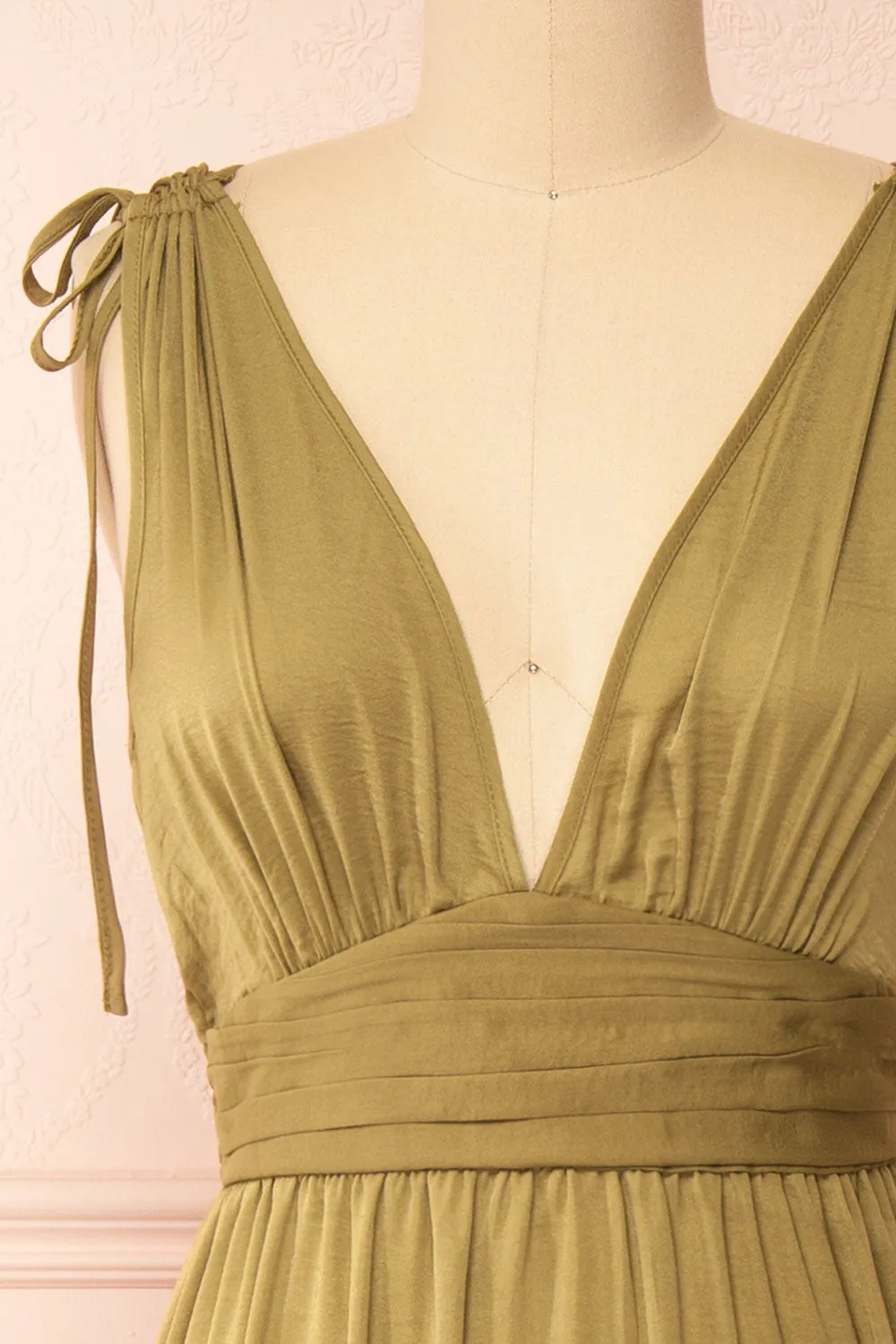 Cidra | Khaki Maxi Dress w/ V-Neck sold by Boutique 1861 product image thumbnail 2