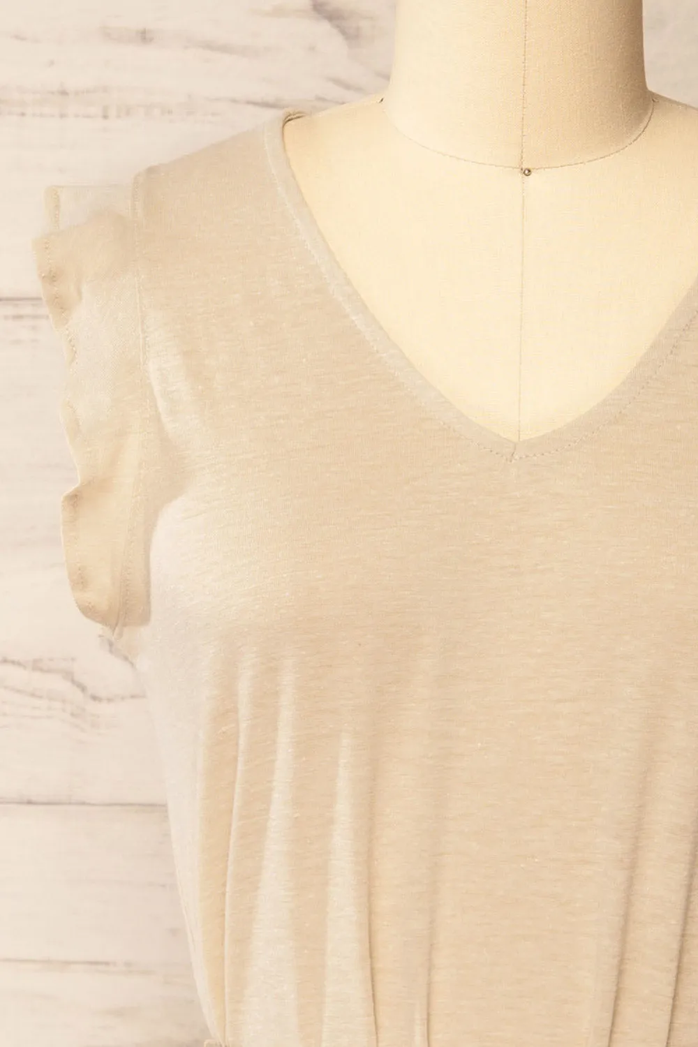 Clarice Beige | Short Sleeveless Dress sold by Boutique 1861 product image thumbnail 2