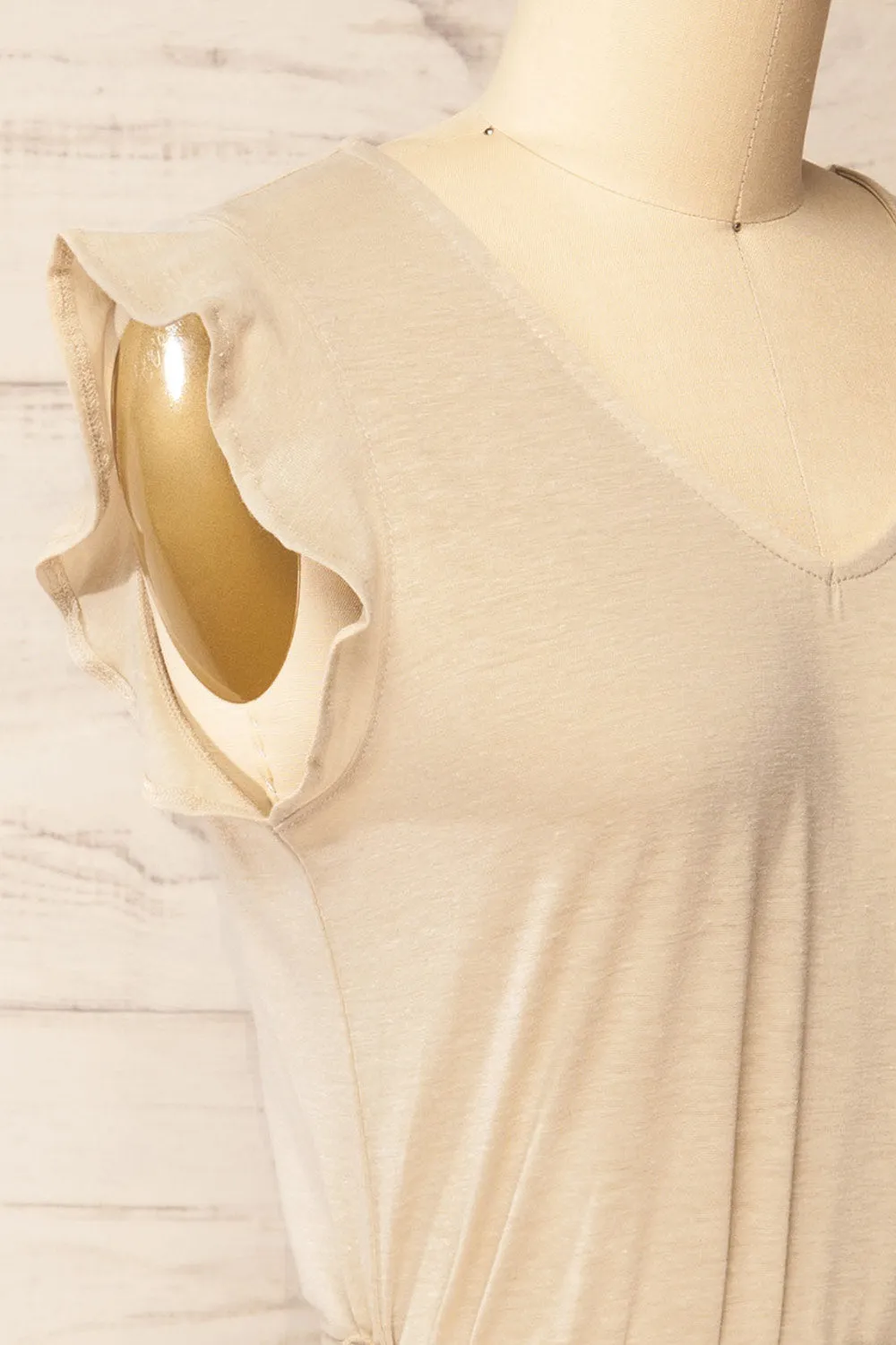 Clarice Beige | Short Sleeveless Dress sold by Boutique 1861 product image thumbnail 4