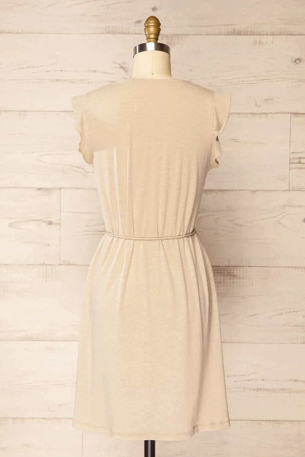 Clarice Beige | Short Sleeveless Dress sold by Boutique 1861 product image thumbnail 5