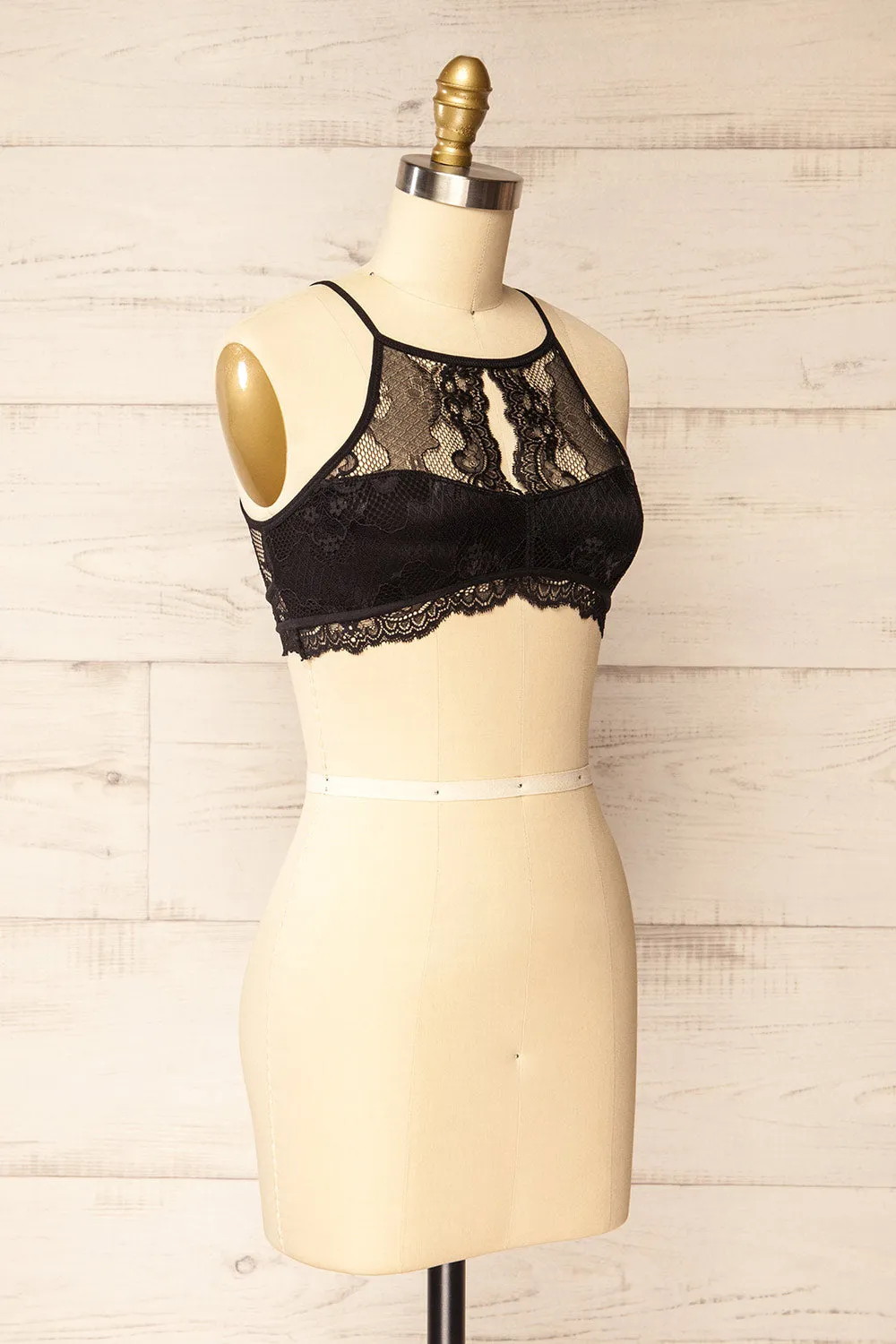 Maven | Black Lace Halter Bralette sold by Boutique 1861 product image thumbnail 3