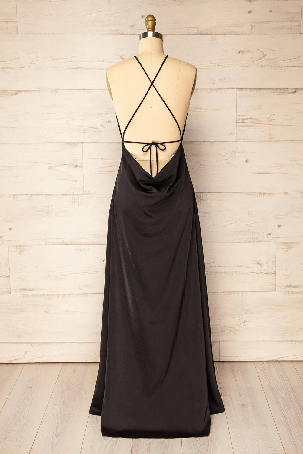 Versailles | Black Maxi Dress w/ Laced Back sold by Boutique 1861 product image thumbnail 4