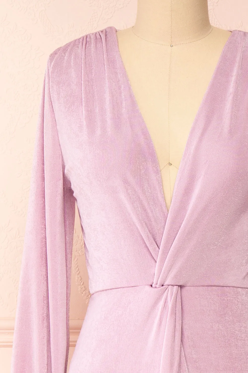 Shaina | Knot Front Lilac Maxi Dress sold by Boutique 1861 product image thumbnail 2