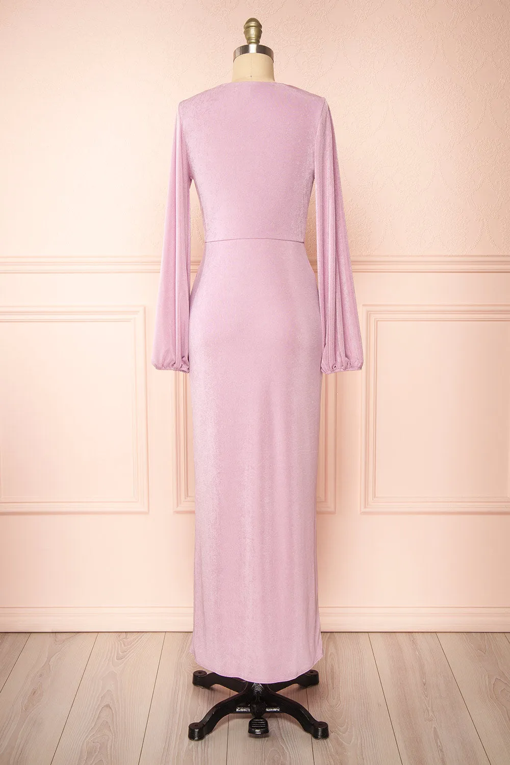Shaina | Knot Front Lilac Maxi Dress sold by Boutique 1861 product image thumbnail 5