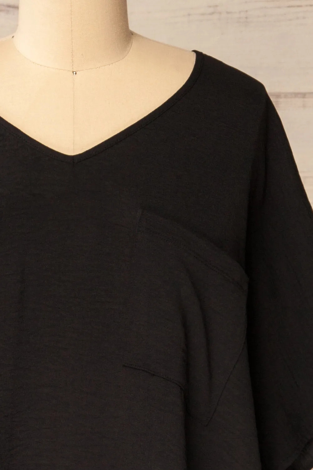 Haifa Black | Oversized Short Batwing Sleeve Top sold by Boutique 1861 product image thumbnail 2