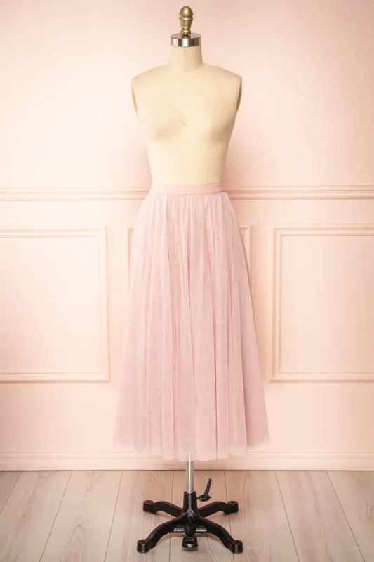 Manitou Pink | A-line Midi Tulle Skirt sold by Boutique 1861