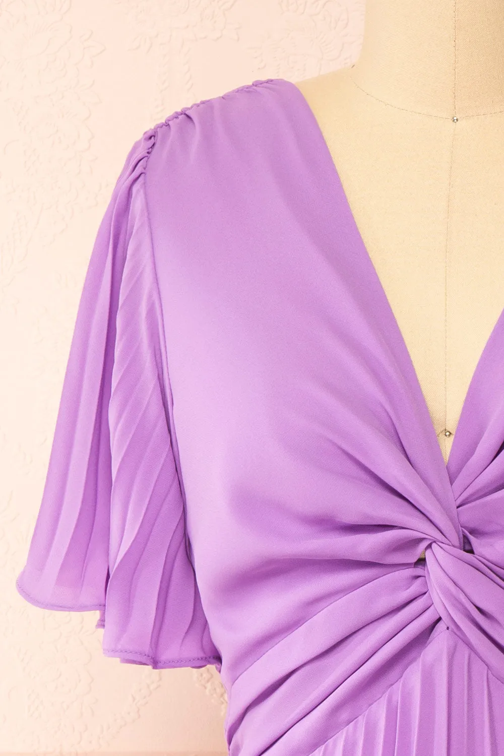 Loubna | Short Purple Pleated Dress sold by Boutique 1861 product image thumbnail 2