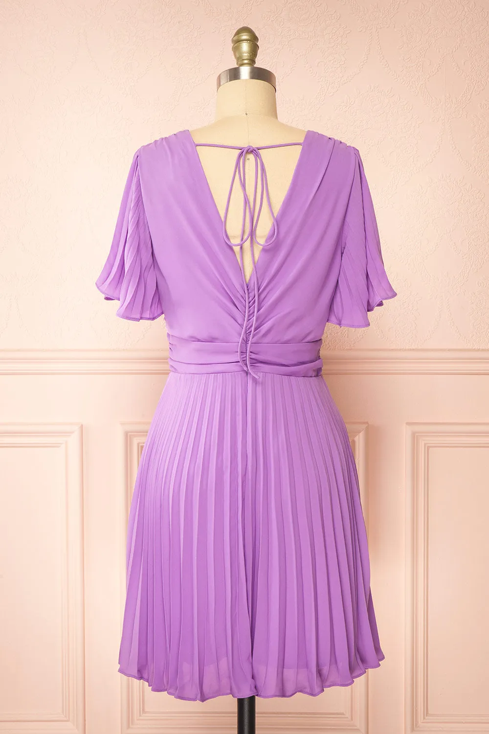 Loubna | Short Purple Pleated Dress sold by Boutique 1861 product image thumbnail 5