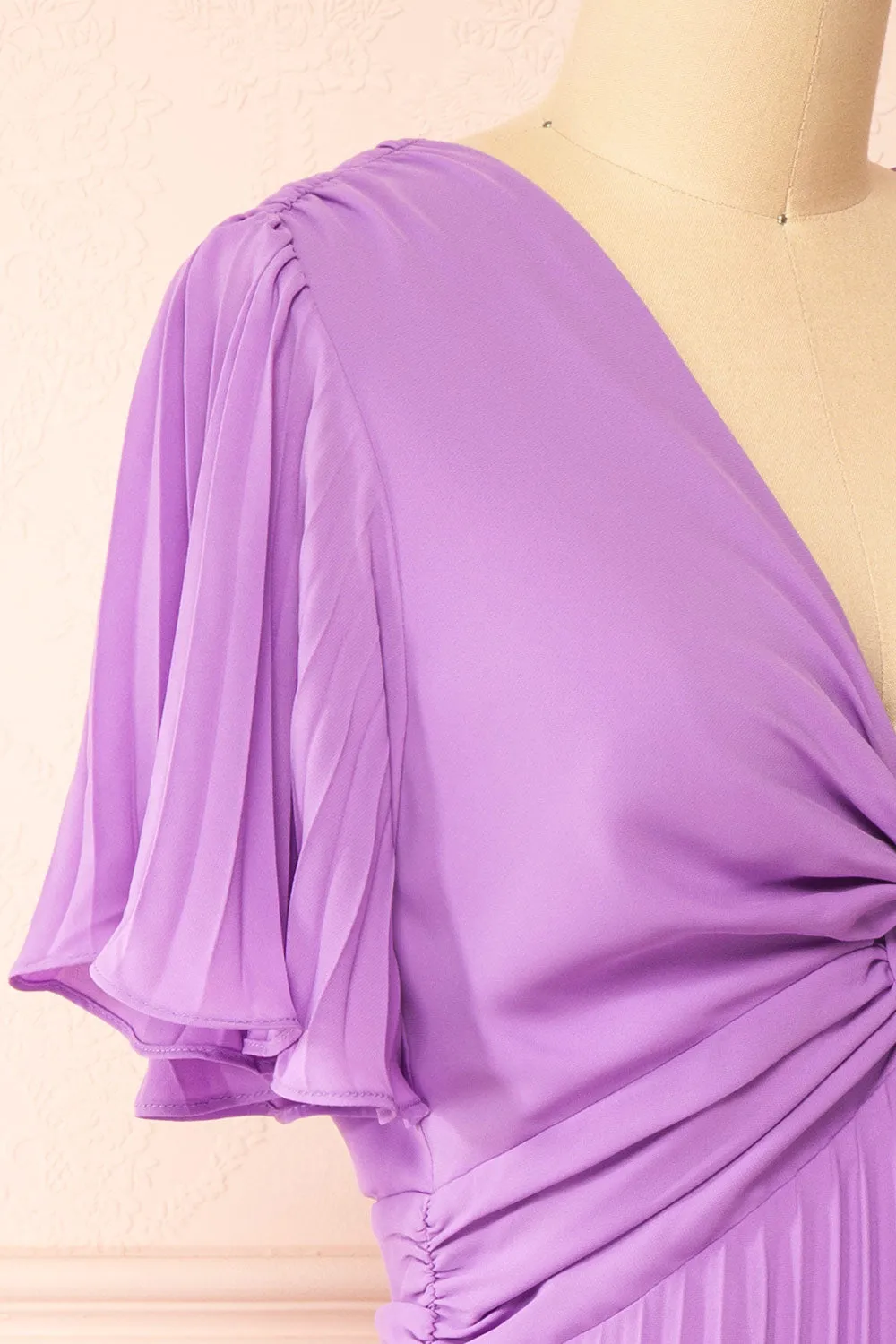 Loubna | Short Purple Pleated Dress sold by Boutique 1861 product image thumbnail 4