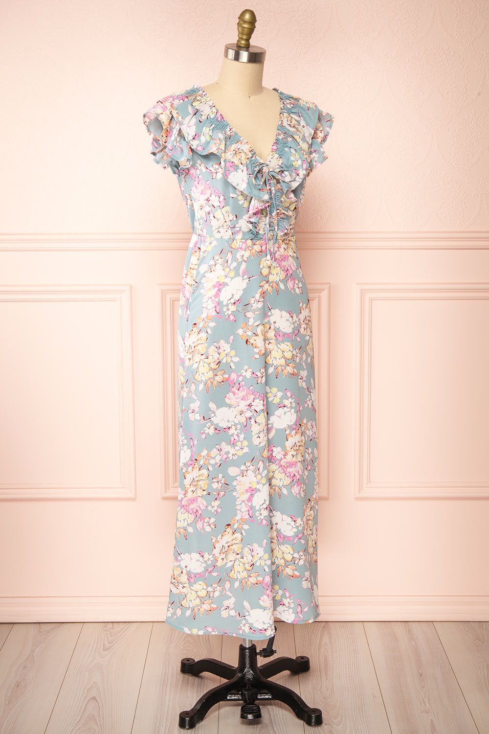Nicole Blue | Floral Midi Dress w/ Ruffles sold by Boutique 1861 product image thumbnail 4