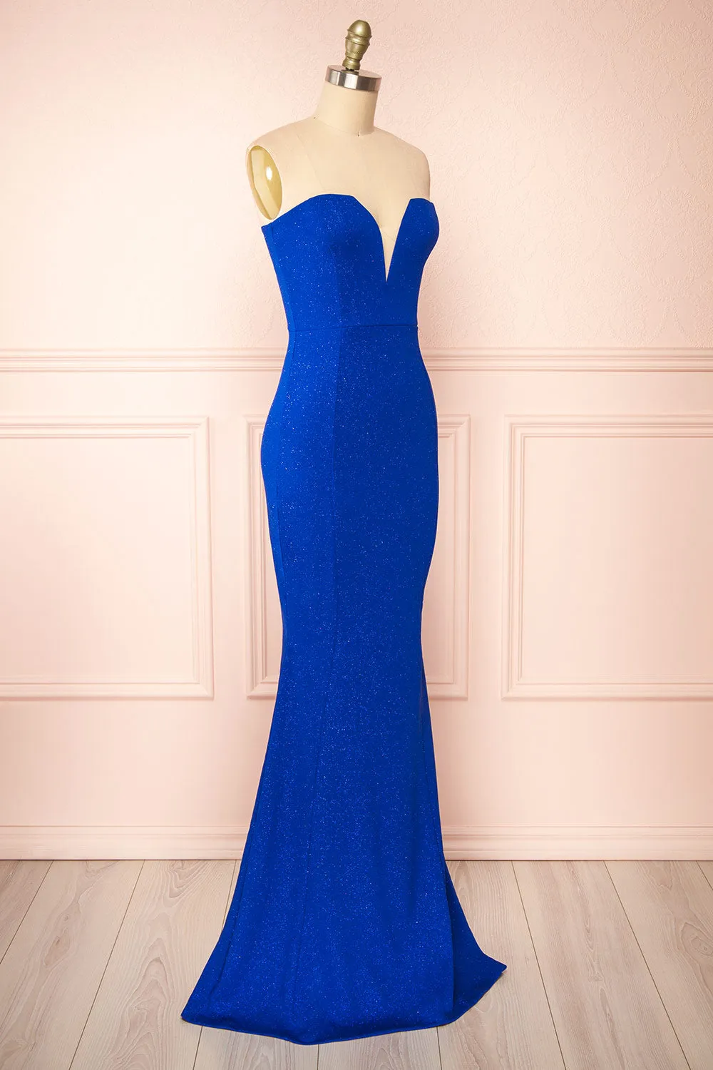 Norcia Blue | Shimmery Bustier Mermaid Maxi Dress sold by Boutique 1861 product image thumbnail 3