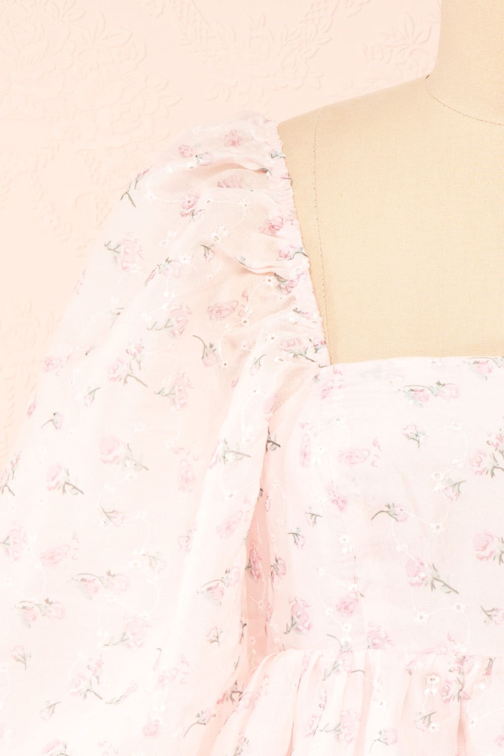 Basia | Short Floral Openwork Babydoll Dress sold by Boutique 1861 product image thumbnail 2