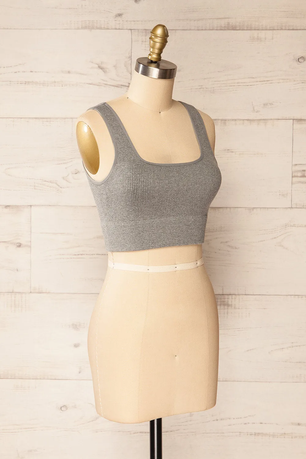 Pompei Grey | Padded Ribbed Cami Top sold by Boutique 1861 product image thumbnail 3